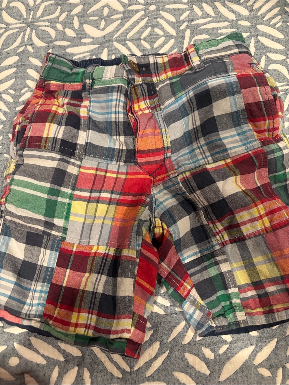 Tailor Vintage reversible Multicolor madras Plaid Cotton Shorts